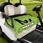 Silueta de golfista personalizada Funda para asiento de carrito de golf con nombre e inicial Accesorios para campos de golf Regalo de cumpleaños para amantes del golf Clubs de campo