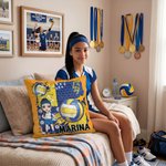 Personalized Volleyball Cartoon Character Throw Pillow Cover with Name and Number Home Decor Anniversary Birthday Gift for Volleyball Players