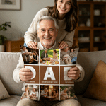 Gepersonaliseerd Papa Ontwerp 6 Foto's Zacht Kussenhoes Home Decor Gelukkige Vaderdag Cadeau voor Vader Man