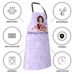 Personalised Baking Cartoon Character Adult Apron with Name and Pockets Daily Cooking Mother's Day Holiday Gift for Mom Grandma