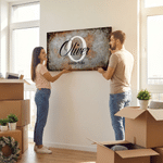 Personalized Family Sign Watercolour Canvas Paints with Name Wall Art Home Decor Gift for Family