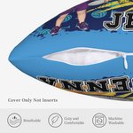Personalized Volleyball Cartoon Character Throw Pillow Cover with Name and Number Home Decor Anniversary Birthday Gift for Volleyball Players