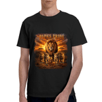 Personalized Lion Dad & Lion Kids Pattern 100% Cotton T-shirt with 1-8 Names and Text Father's Day Gift for Father Husband