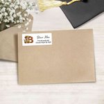 Gorro de Graduación Personalizado Oso Inicial Impermeable Etiquetas Adhesivas con Nombre y Texto DIY Decoración Fiesta de Graduación Favor para Graduados