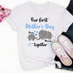 Our First Mother's Day Together - Personalised 100% Cotton T-shirt with Names Mother's Day Gift for New Mom