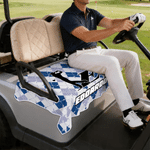 Silueta de golfista personalizada Funda para asiento de carrito de golf con nombre e inicial Accesorios para campos de golf Regalo de cumpleaños para amantes del golf Clubs de campo