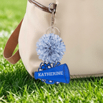 Megáfono personalizado Pom Pom Cheerleading Llavero con nombre Bolsa de deporte Charm Cheer Camp Cheer Práctica Regalo para Cheerleader Equipo