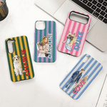 Funda personalizada con foto a rayas retro para iPhone o Samsung con nombre Uso diario Regalo de cumpleaños para un amigo de la familia