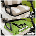 Silueta de golfista personalizada Funda para asiento de carrito de golf con nombre e inicial Accesorios para campos de golf Regalo de cumpleaños para amantes del golf Clubs de campo