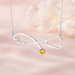 Personalised Exquisite Stethoscope Birthstone Necklace with Name Dainty Jewellery Graduation Birthday Gift for Medical Staff Graduate