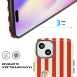 Funda personalizada con foto a rayas retro para iPhone o Samsung con nombre Uso diario Regalo de cumpleaños para un amigo de la familia
