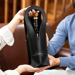 Spersonalizowana torba na wino z imitacji metalu z uchwytem ochronnym na akcesoria do wina Prezent na imprezę dla miłośników wina