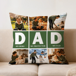 Gepersonaliseerd Papa Ontwerp 6 Foto's Zacht Kussenhoes Home Decor Gelukkige Vaderdag Cadeau voor Vader Man