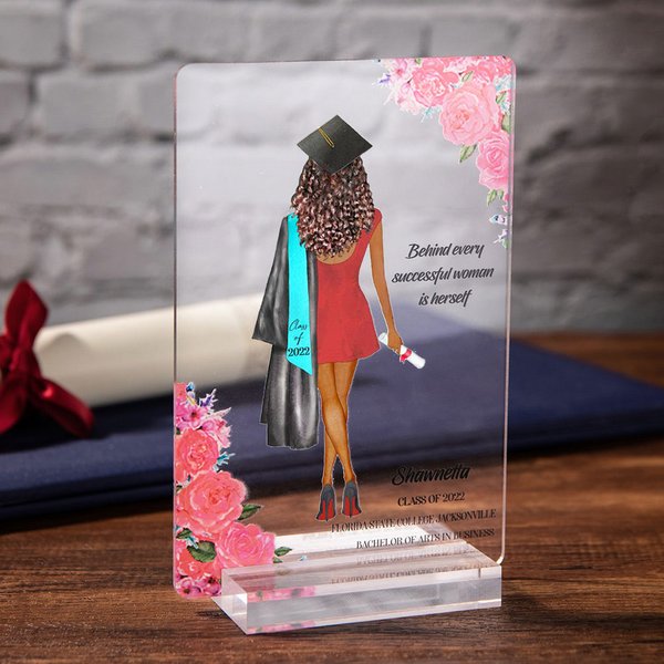 Targa acrilica personalizzata per ragazza e ragazzo con testo del nome e classe 2026, regalo per laureati