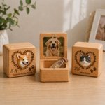 Personlig 3D-katt hund avatar kjæledyr foto tre oppbevaringsboks med gravert navn tekst og glassflaske minne bursdag sympati gave for tap av kjæledyr