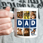 Gepersonaliseerde Vader Negen-Grid Foto's Collage 11 oz 15 oz Multicolor Keramische Mok Vaderdag Verjaardagscadeau voor Vader