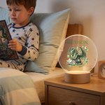 Henkilökohtainen lohikäärme syntymäkivi akryyli LED yövalo puinen pohja ja nimi Nursery Decor Baby Shower syntymäpäivälahja lapsille