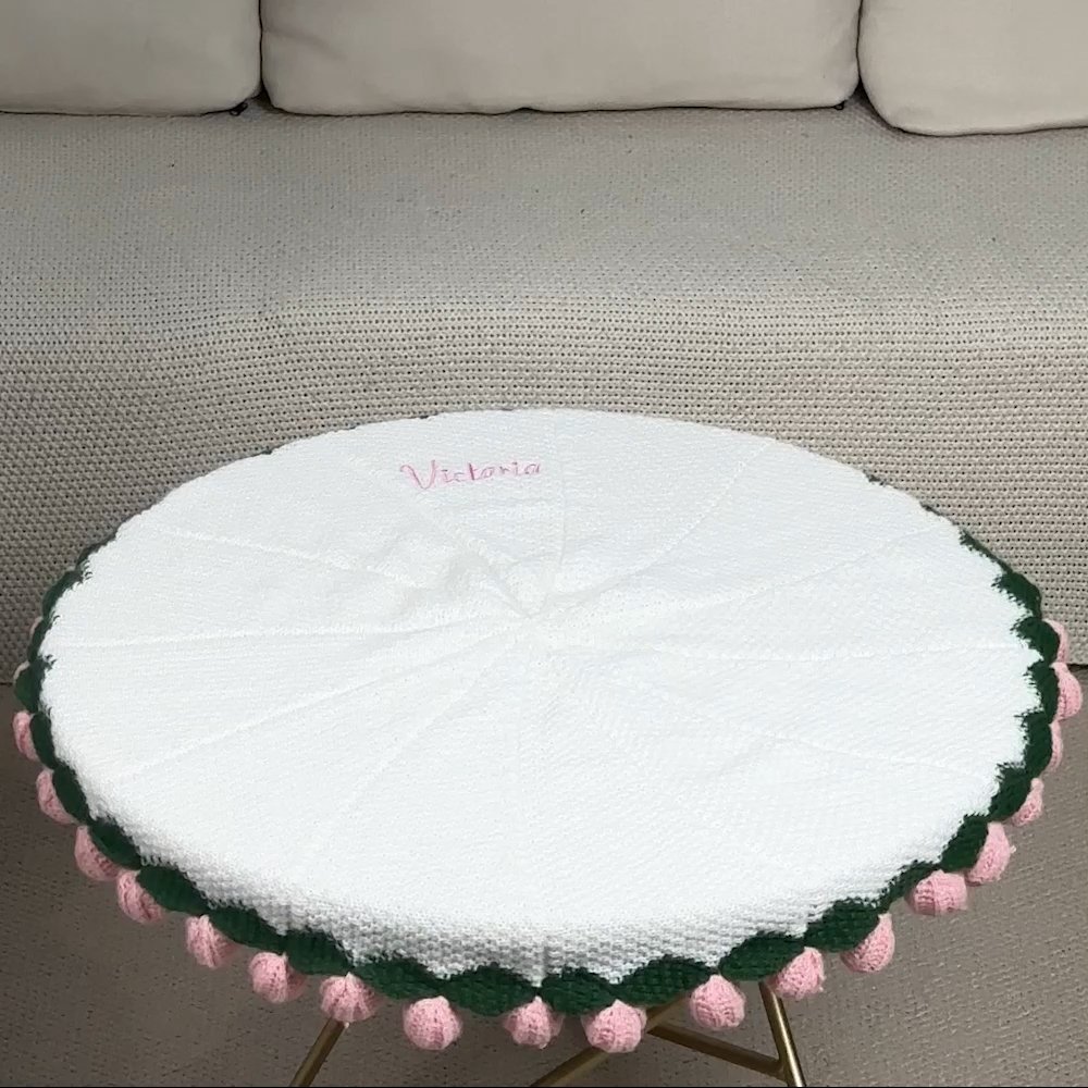 Gepersonaliseerde gehaakte rozen boeket deken met geborduurde naam Home Decor verjaardag verjaardagscadeau voor vrouw vriendin haar 5