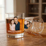 Personalised Dad Photo 10 oz Whiskey Glass with Name and Text Father's Day Birthday Gift for Dad Grandad