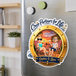 Gepersonaliseerde 3D Cartoon Karakter Koelkastmagneet met Naam Home Decor Verjaardag Zomer Reis Cadeau voor Paar