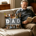 Gepersonaliseerd Papa Ontwerp 6 Foto's Zacht Kussenhoes Home Decor Gelukkige Vaderdag Cadeau voor Vader Man