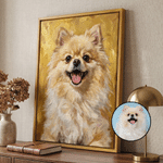 Personalised Painting Texture Style Pet Photo Canvas Prints with Name Home Decor Ship from USA Birthday Gift for Pet Lovers