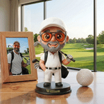 Figurita de golf personalizada con foto en 3D y nombre Decoración de sobremesa Regalo de cumpleaños para los amantes del golf