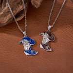Personalised Cowgirl Hat Boot Birthstone Necklace Dainty Jewellery Birthday Anniversary Gift for Woman Family Friend