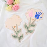 Personalised 1-2 Flower Handprints Wooden Sign with Name and Text Birthday Mother's Day Gift for Mom Women