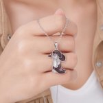 Personalised Cowgirl Hat Boot Birthstone Necklace Dainty Jewellery Birthday Anniversary Gift for Woman Family Friend