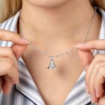 Personalizado Dainty Zircons Campana Collar Colgante con Nombre Grabado Recuerdo Curación Recuperación Regalo para los combatientes del cáncer Sobrevivientes