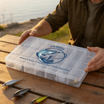 Personalized Cartoon Fish Clear Fishing Tackle Storage Box with Name Birthday Daily Use Father's Day Gift for Fishing Lovers Anglers