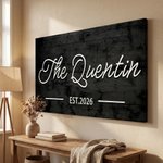 Personalized Family Sign Wood Grain Texture Canvas Prints with Year Ship from USA Housewarming Birthday Anniversary Gift for Family Friend