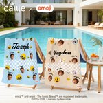 Asciugamano da spiaggia personalizzato Multicolore emoji Funny Face Photo Quick Dry con nome Regalo di festa in piscina per la famiglia e gli amici | Callie × emoji ™