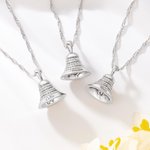 Personalizado Dainty Zircons Campana Collar Colgante con Nombre Grabado Recuerdo Curación Recuperación Regalo para los combatientes del cáncer Sobrevivientes