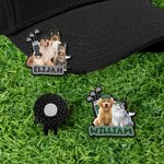 Personalisierte Multi-Color 1-4 Pet Fotos Golf Hut Clip mit Namen täglichen Gebrauch Geburtstag Geschenk für Golf-Enthusiasten Haustierbesitzer