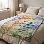 Personalised Photo Rainbow Heart Paw Print Soft Throw Blanket with Name and Year Home Decor Sympathy Memorial Gift for Pet Owner Family