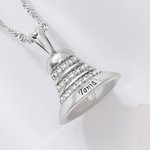 Personalizado Dainty Zircons Campana Collar Colgante con Nombre Grabado Recuerdo Curación Recuperación Regalo para los combatientes del cáncer Sobrevivientes