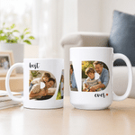 Personalised Best Dad Ever 3 Photos 11 oz 15 oz Ceramic Mug Daily Use Birthday Father's Day Gift for Dad
