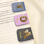 Personalized Multicolor Birth Flower Magnetic PU Leather Bookmark with Name and Initial Daily Use Library Bookish Gift for Girl Woman Book Lover