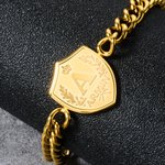 Personalizada Corona Escudo Escudo Pulsera Inicial con Nombre Día del Padre Cumpleaños Regalo para Padre Hombre