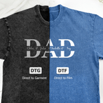 Personalised Dad Text Design Soft Distressed 100% Cotton T-shirt with 1-4 Names Daily Wear Father's Day Birthday Gift for Father