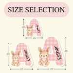 Spersonalizowana poduszka w kształcie inicjału Cute Cartoon Animal Plaid Home Decor Prezent urodzinowy dla chłopców i dziewczynek