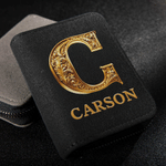 Personalized Gold Name Initial Design Men's PU Leather Wallet with Multiple Card Slots Father's Day Anniversary Birthday Gift for Husband Dad