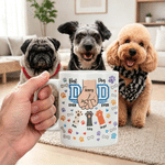 Personalisierte Best Dog Dad Ever 11 oz 15 oz Keramik Becher mit Namen Geburtstag Vatertag Geschenk für Papa Mann Haustierbesitzer