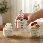 Personalised Adorable Succulent Flower Glass Plants with Name and Text Desk Office Shelf Decor Teachers' Day Birthday Gift for Mom Teacher