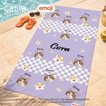 Asciugamano da spiaggia personalizzato Multicolore emoji Funny Face Photo Quick Dry con nome Regalo di festa in piscina per la famiglia e gli amici | Callie × emoji ™