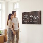 Personalized Family Sign Wood Grain Texture Canvas Prints with Year Ship from USA Housewarming Birthday Anniversary Gift for Family Friend