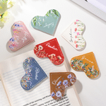 Personalized Birth Flower PU Leather Heart Page Corner Bookmark with Name Birthday Gift for Book Lover