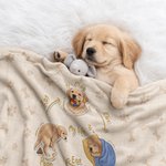 Spielen Schlafen Stinker | Personalisierte Samt-Haustierdecke mit Ihrem Haustiermotiv und Namen | Geburtstag Geschenk für Hunde- und Katzenbesitzer